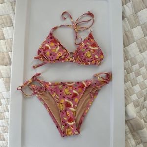 SOLD J. Crew x Edie Parker pink fruit bikini tie swimsuit 👙🍊🍋🍉